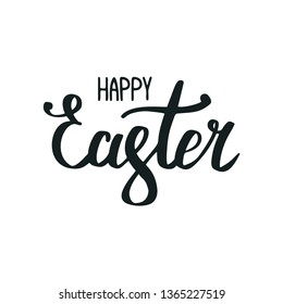 Happy Easter Lettering. Isolated. Hand drawn graphic. Template for card, logo etc.