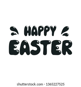 Happy Easter Lettering. Isolated. Hand drawn graphic. Template for card, logo etc.