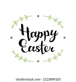 Happy Easter Lettering and leaflets