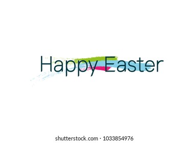 Happy easter lettering on white background.