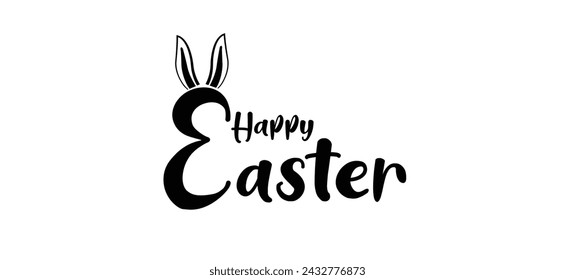 Happy Easter lettering phrase Handwritten calligraphy