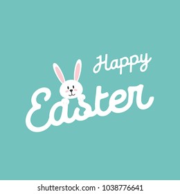 Happy Easter Lettering. Easter rabbit. Easter Bunny