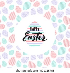 Happy Easter lettering for sticker, greeting card. Vector illustration.