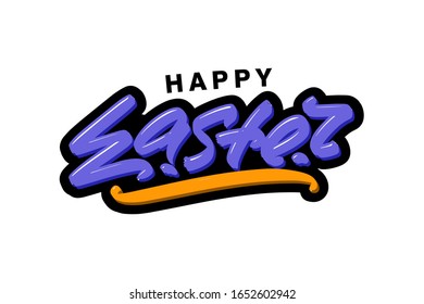 Happy Easter lettering text for business, print and advertising