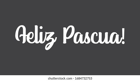 Happy easter lettering text in spanish language. Vector calligraphy.