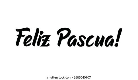 Happy easter lettering text in spanish language. Vector calligraphy.