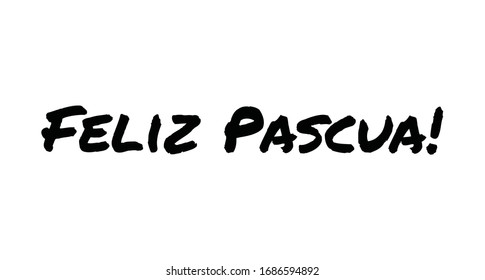 Happy easter lettering text in spanish language. Vector calligraphy.