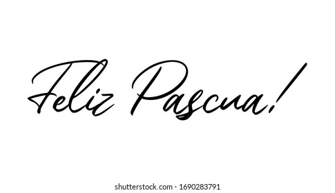 Happy easter lettering text in spanish language. Vector calligraphy.