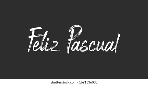 Happy easter lettering text in spanish language. Vector calligraphy.