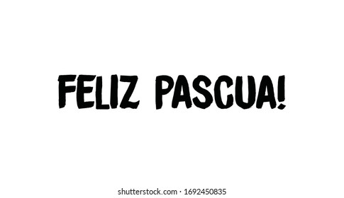 Happy easter lettering text in spanish language. Vector calligraphy.