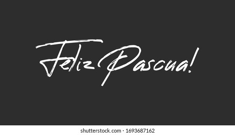 Happy easter lettering text in spanish language. Vector calligraphy.