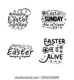 Happy Easter lettering typography design.