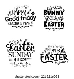 Happy Easter lettering typography design.