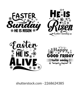 Happy Easter lettering typography design.