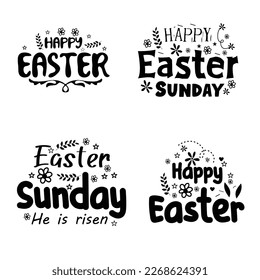Happy Easter lettering typography design.