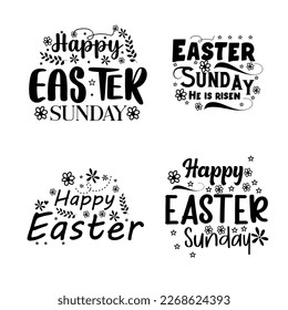 Happy Easter lettering typography design.