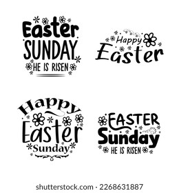 Happy Easter lettering typography design.