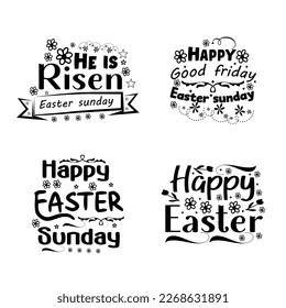 Happy Easter lettering typography design.