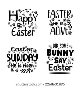 Diseño de tipografía con letras de Feliz Pascua.