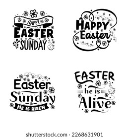 Diseño de tipografía con letras de Feliz Pascua.