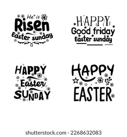 Happy Easter lettering typography design.