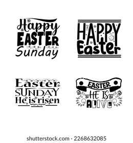 Happy Easter lettering typography design.