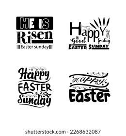 Happy Easter lettering typography design.