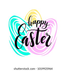 Happy Easter lettering. Vector illustration for greeting card