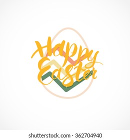 Happy Easter lettering write with brush pen