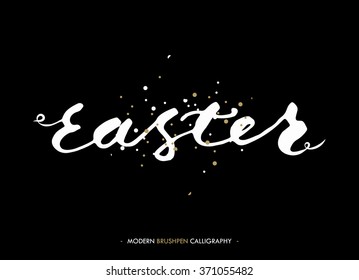 Happy Easter lettering write with brush pen