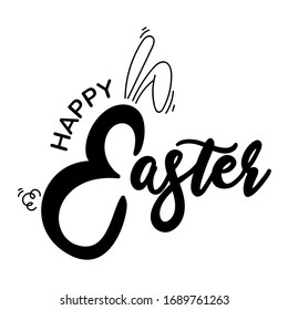 Carteles felices de Pascua,Diseño de caligrafía dibujada a mano para tarjetas de felicitación de vacaciones y invitación al feliz Día de Pascua. Ilustración vectorial.