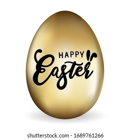 Happy Easter lettering,Hand drawn calligraphy design for holiday greeting card and invitation of the happy Easter day. Vector illustration.