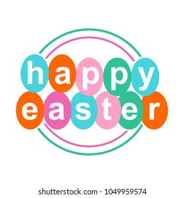happy easter logo. card design. sticker. greeting. template. vector illustration