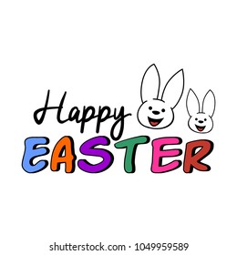 happy easter logo. card design. sticker. greeting. template. vector illustration