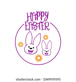happy easter logo. card design. sticker. greeting. template. vector illustration