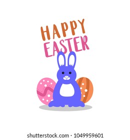 happy easter logo. card design. sticker. greeting. template. vector illustration