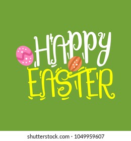 happy easter logo. card design. sticker. greeting. template. vector illustration