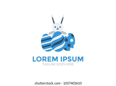 happy easter logo. card. greeting. sticker. vector illustration. editable