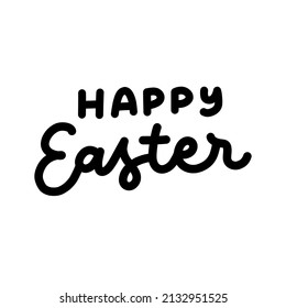 Cartas de mano con el logotipo de Pascua Feliz. Logotipo simple de Pascua aislado en blanco