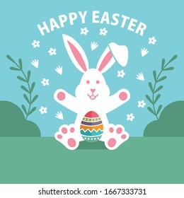 Happy Easter Logo Icon Vector Background Template. 