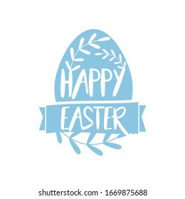 Happy Easter Logo Icon Vector Background Template. 