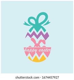 Happy Easter Logo Icon Vector Background Template. 