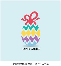 Happy Easter Logo Icon Vector Background Template. 