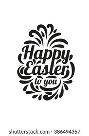 Happy Easter. Logo. Symbol. Vector. Type. Calligraphy