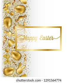 Happy Easter Luxury Greeting Card with Glitter
