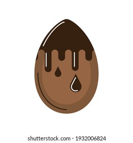 happy easter melted chocolate egg vector illustration cartoon isolated style