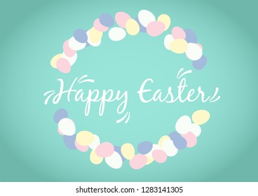 Happy Easter Minimal Pastel Easter Egg Ring - Vector