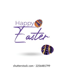 Happy Easter mnemonic logo design concept