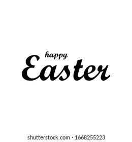 Happy Easter modern calligraphy brush. Ink illustration. Isolated on white background.
