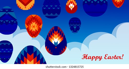 Happy Easter modern colorful Vector Background